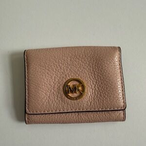 Michael Kors Small Pebbled Leather Wallet in Blush